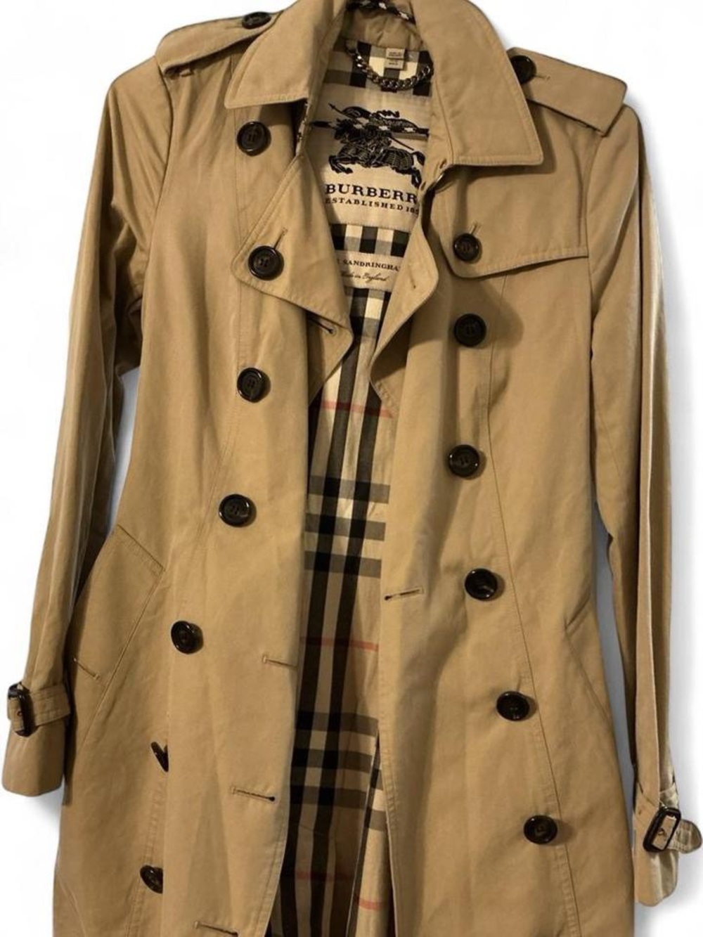 Burberry The Sandringham mid-length US 2 Trench Coat in Honey